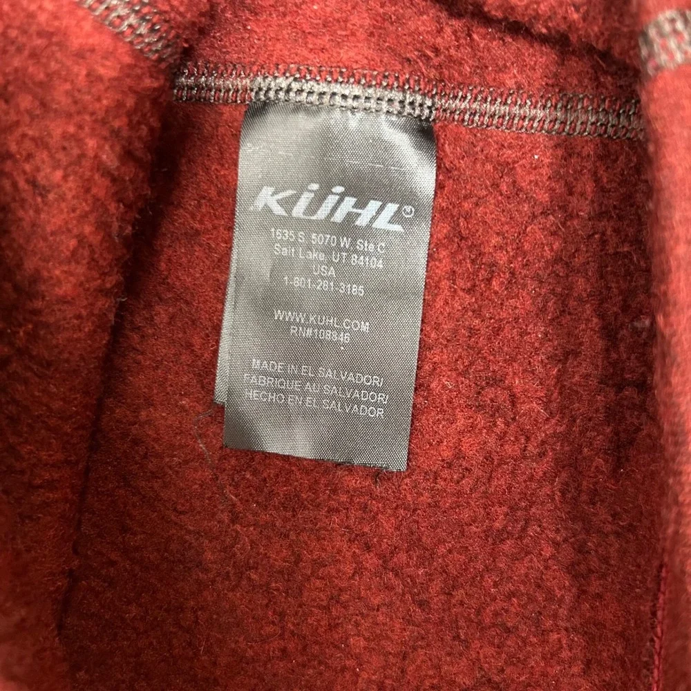 Kuhl Sweater Mens Med‎ Red Revel 1/4 Zip Kashmira Pullover Fleece Hiking